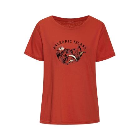 VIVANCE VIVANCE Shirt beige / oranjerood / zwart