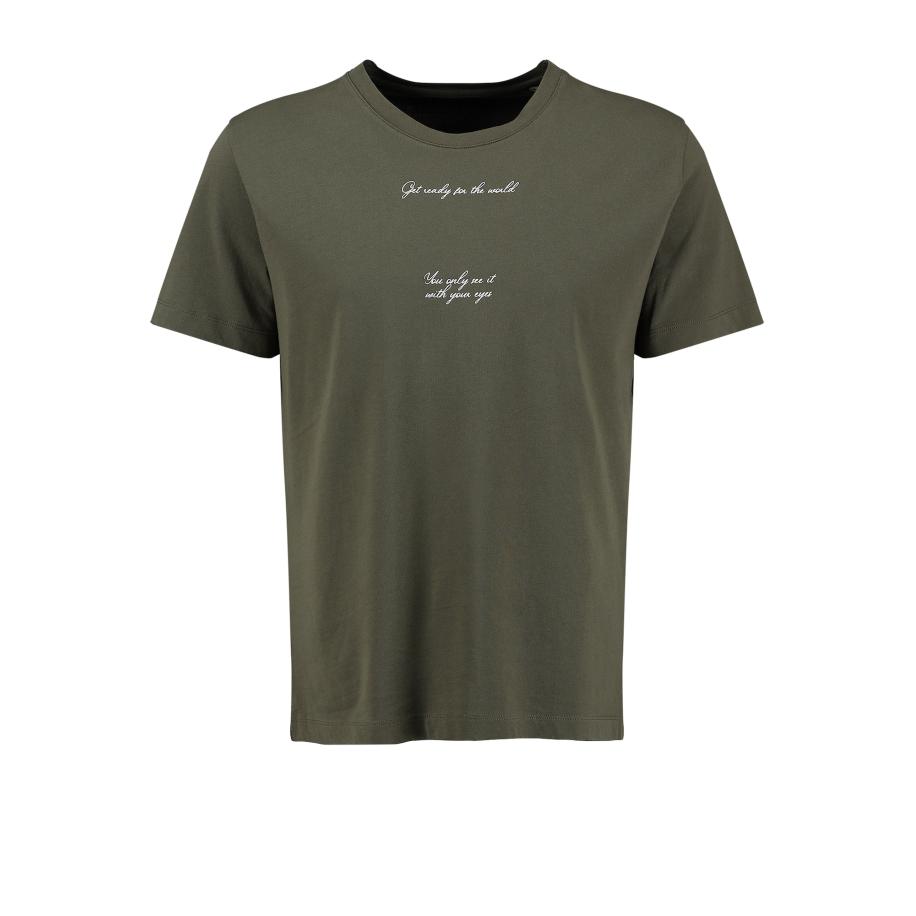 Key Largo Key Largo Shirt Postcard lichtblauw / olijfgroen / zalm roze / wit -