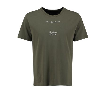 Key Largo Key Largo Shirt Postcard lichtblauw / olijfgroen / zalm roze / wit