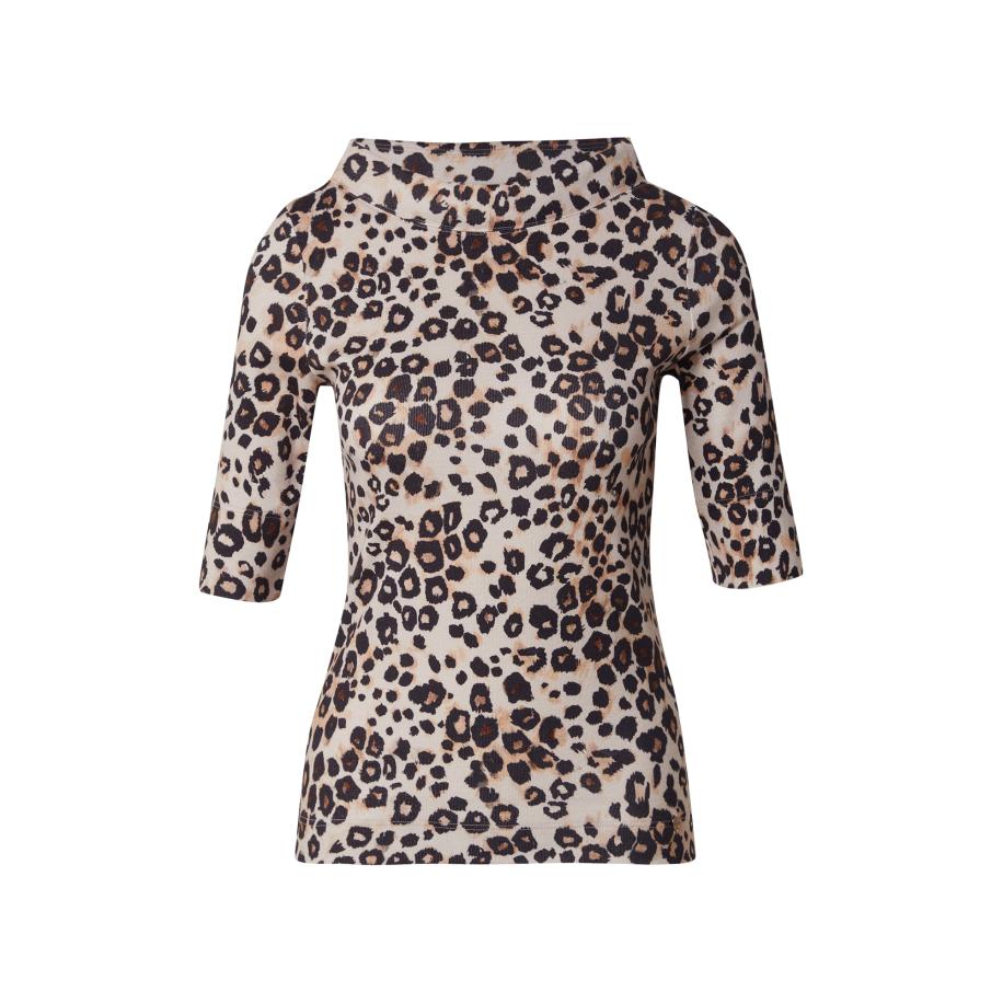 Marc Cain Marc Cain Shirt cognac / cappuccino / zwart -