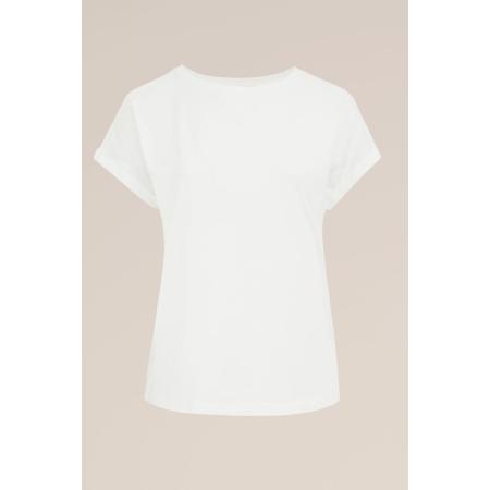 WE Fashion Dames T-shirt - Curve - Regular fit - Gebroken wit - Biologisch katoen - Plus Size Maat: 52