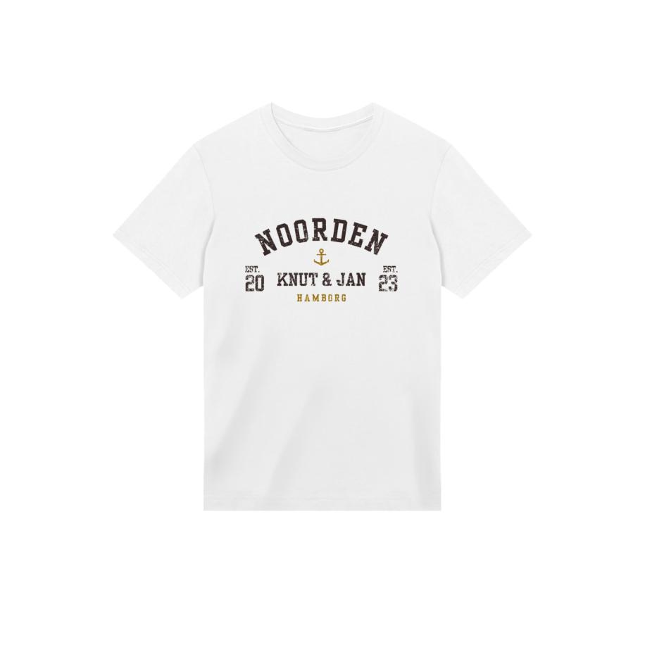 F4NT4STIC F4NT4STIC Shirt Knut & Jan Hamburg Noorden mosterd / zwart / wit -