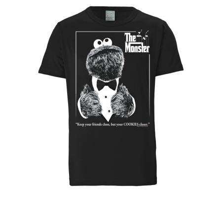 LOGOSHIRT Shirt Sesamstrasse – Krümelmonster Pate zwart