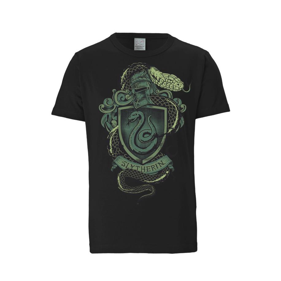LOGOSHIRT Shirt Harry Potter - Slytherin zwart Zwart