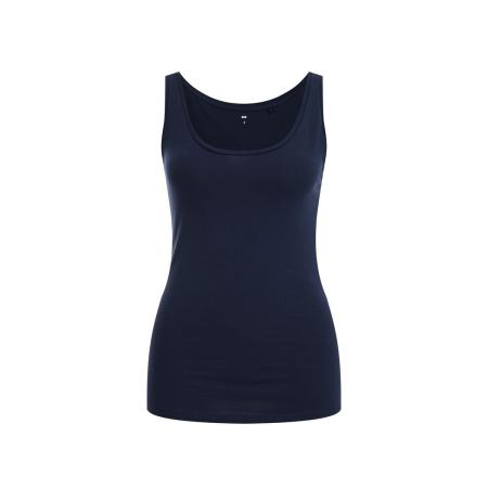 WE Fashion Dames singlet van katoenmix - Regular fit - Donkerblauw - Katoen - Maat: XS