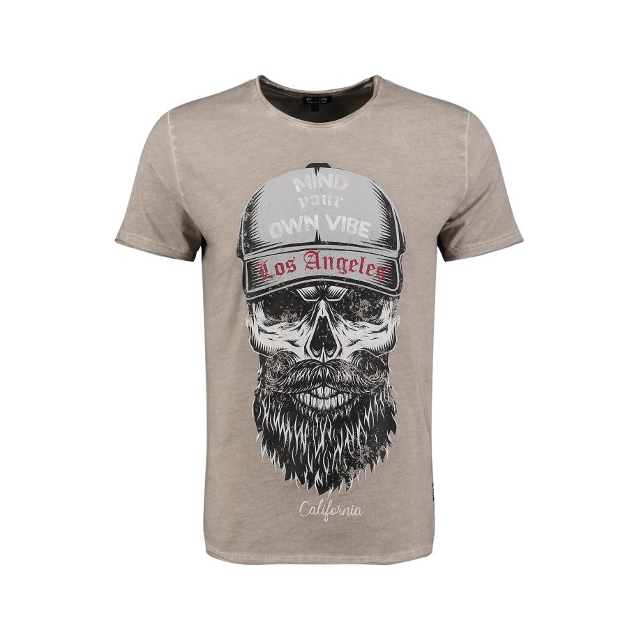 Key Largo Key Largo Shirt Beard grijs / taupe / donkerrood / zwart -