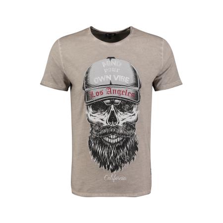 Key Largo Key Largo Shirt Beard grijs / taupe / donkerrood / zwart