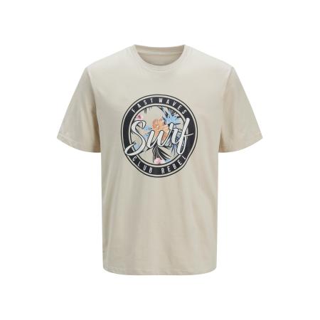 JJ Rebel JJ Rebel Shirt JREBBASTIAN ecru / lichtblauw / zwart / wit