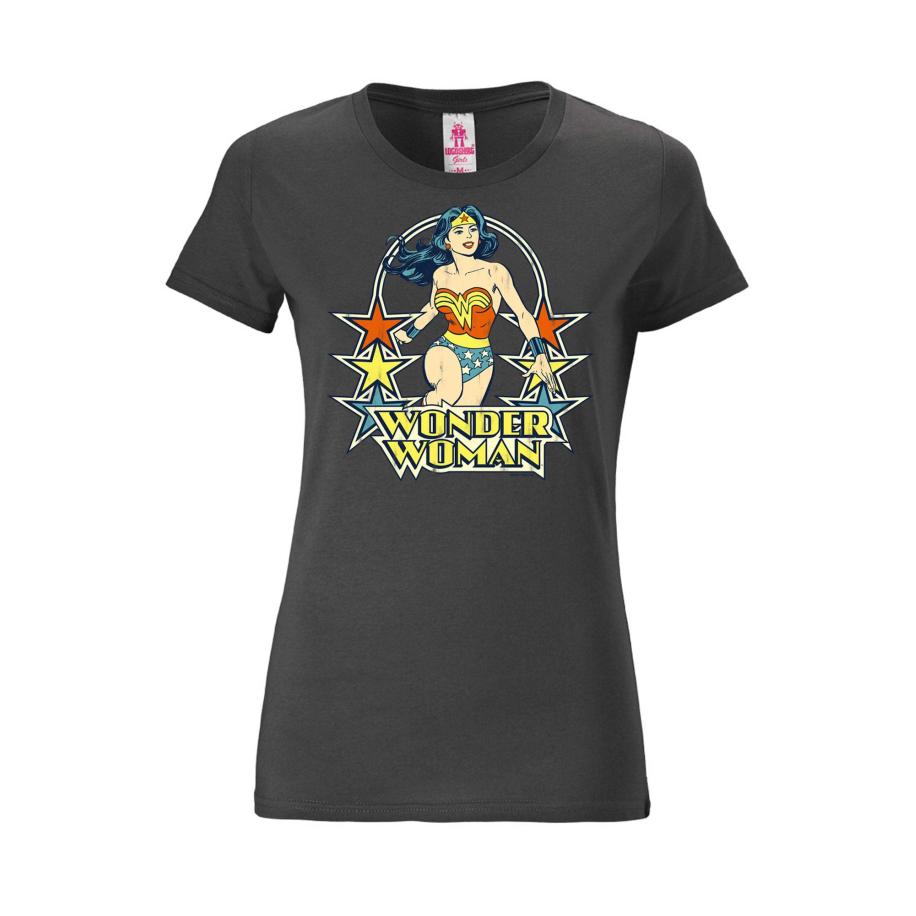 LOGOSHIRT Shirt Wonder Woman geel / donkergrijs / oranje Grijs