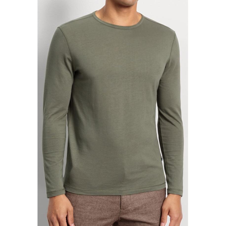 OLYMP Casual Longsleeve limegroen, Effen Groen