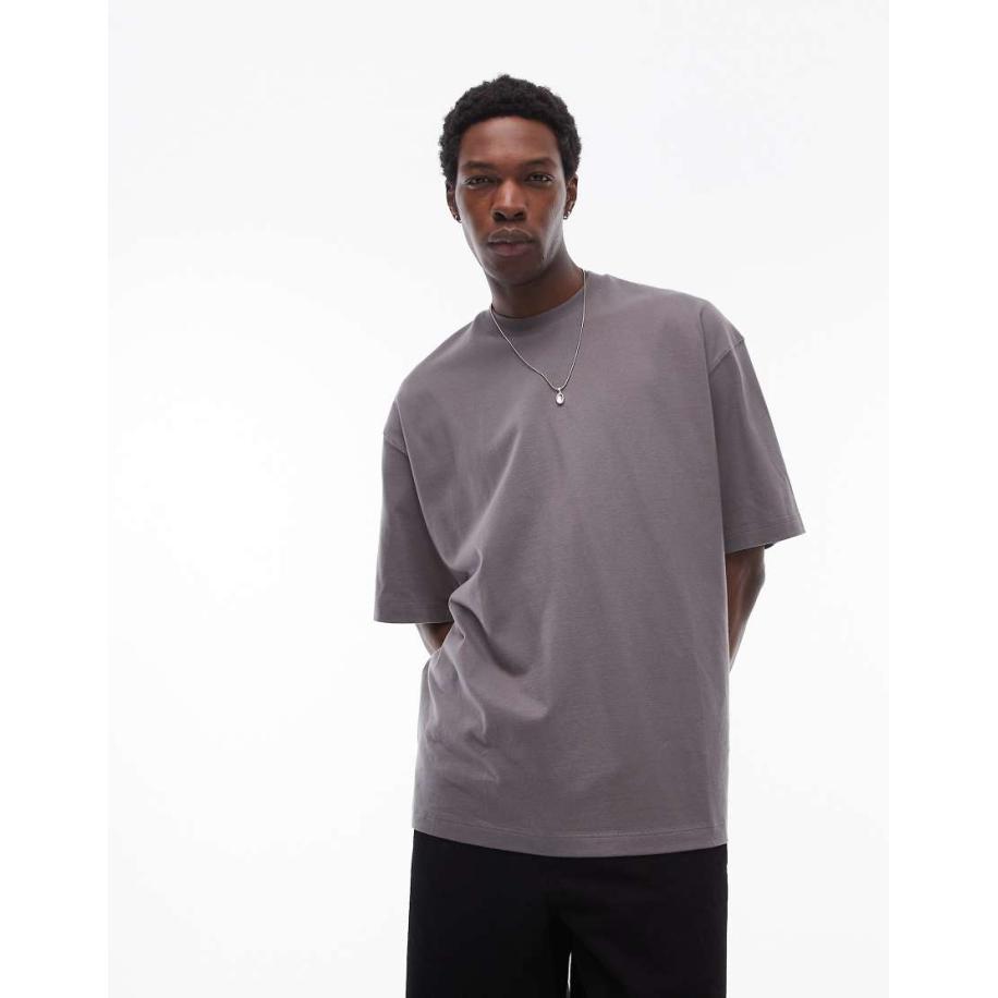 Topman - Extreem oversized T-shirt in grijs Grijs