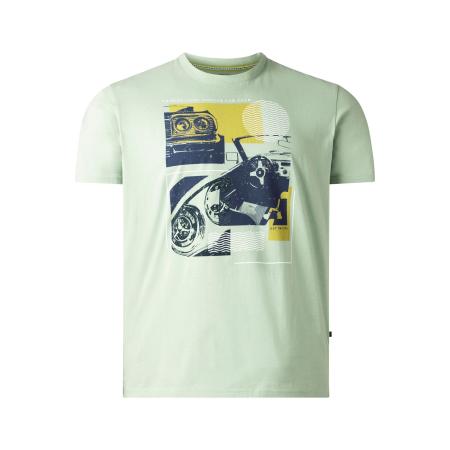 Charles Colby T-Shirt ronde hals lichtgroen, Print