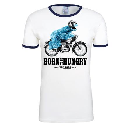 LOGOSHIRT Shirt Sesamstrasse – Krümelmonster Motorrad donkerblauw / wit