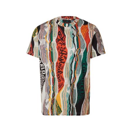 carlo colucci Carlo Colucci Shirt Etzthaler donkergroen / oranje / zwart / wit