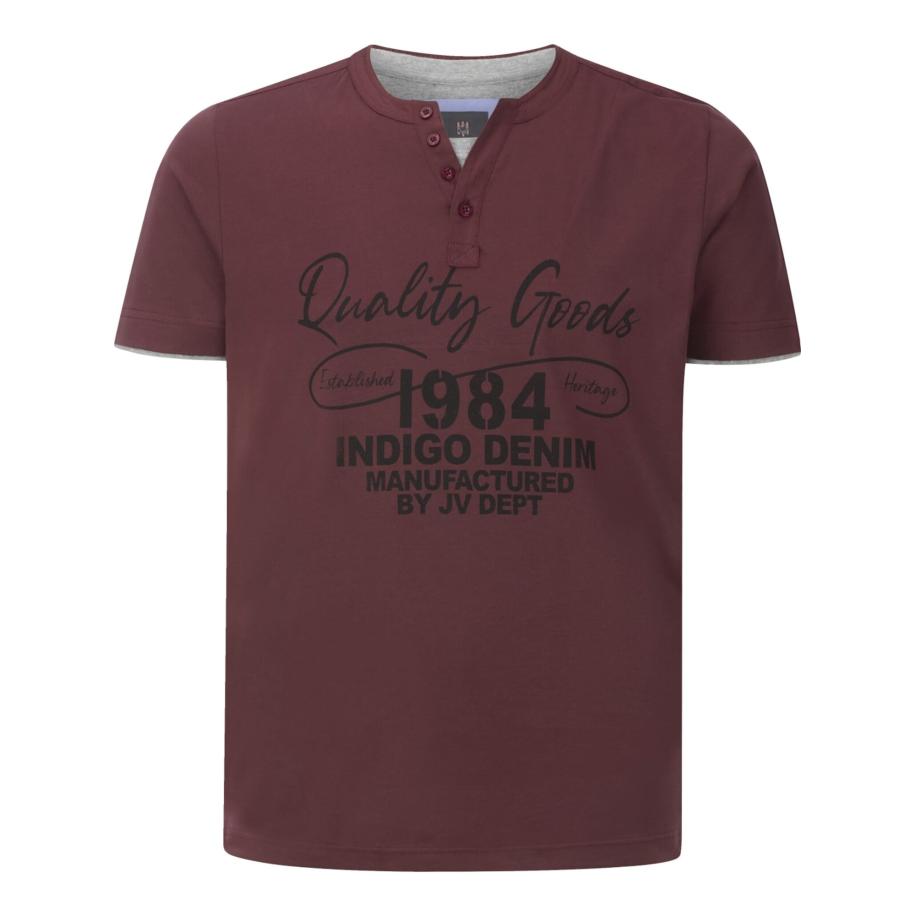 jan vanderstorm Jan Vanderstorm Shirt Nante bordeaux / zwart -