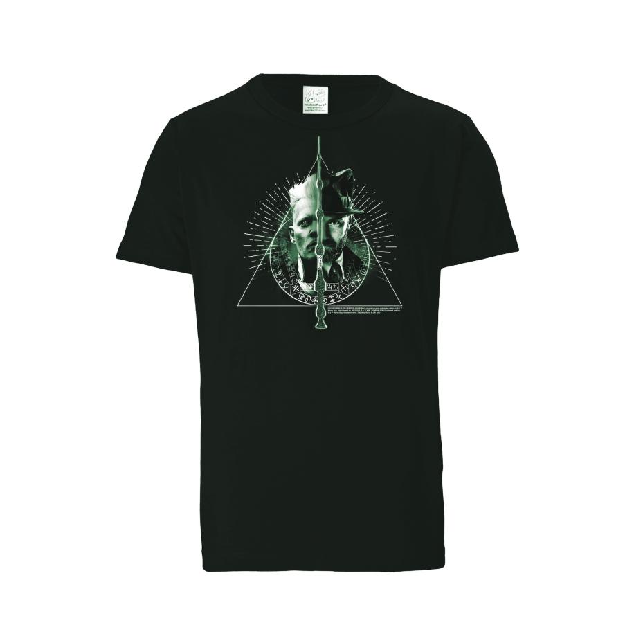LOGOSHIRT Shirt Fantastic Beasts - Grindelwald vs. Dumbledore groen / zwart Zwart