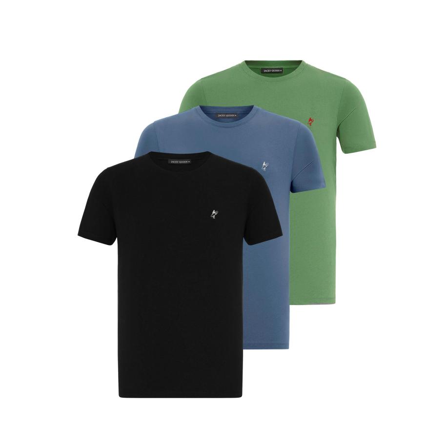 Jacey Quinn Shirt blauw / groen / rood / zwart / wit Zwart