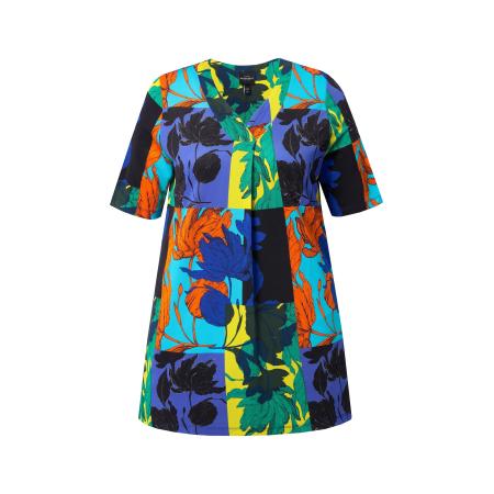Ulla Popken Ulla Popken Shirt aqua / lila / oranje / zwart