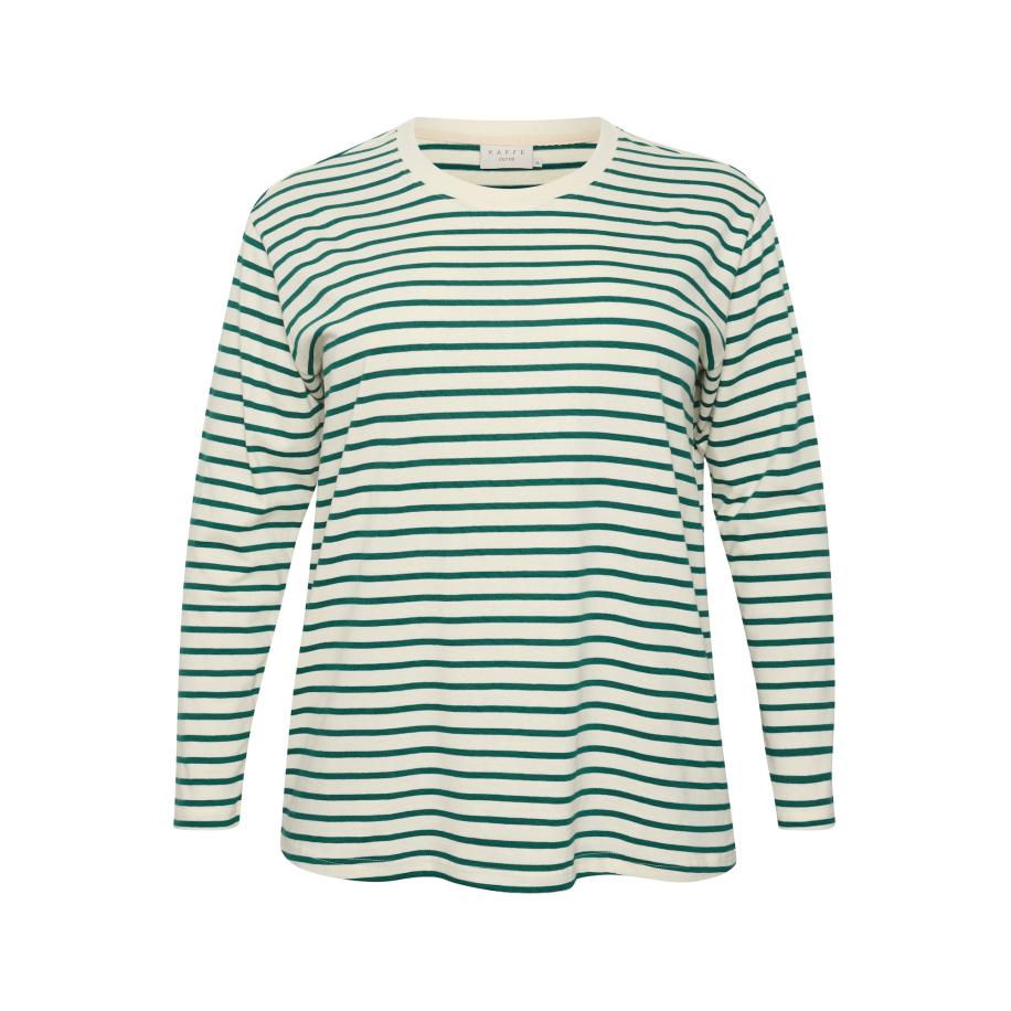 Kaffe KAFFE CURVE Shirt Winni lichtbeige / smaragd -