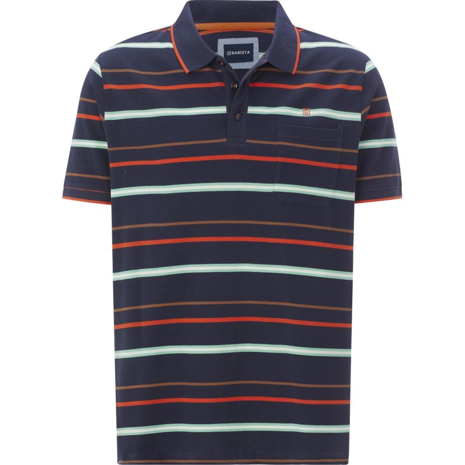 BABISTA BABISTA Shirt Narlan donkerblauw / bruin / mintgroen / rood -