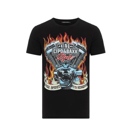 Cipo & Baxx CIPO & BAXX Shirt blauw / rood / zwart