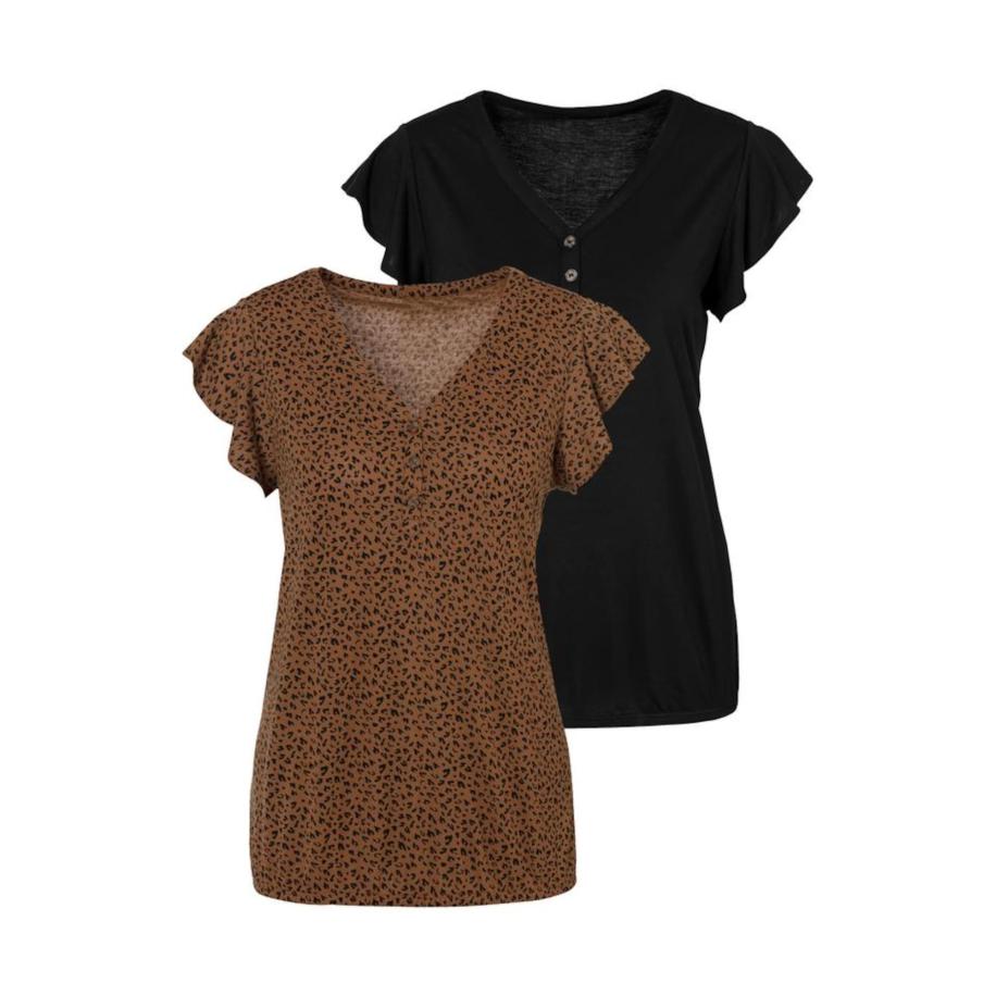Lascana LASCANA Shirt bruin / zwart -
