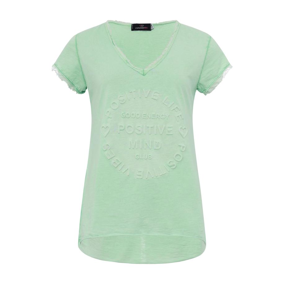 zwillingsherz Zwillingsherz Shirt Positive Mind lichtgroen -