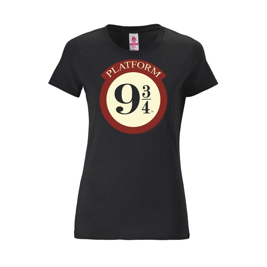 LOGOSHIRT Shirt beige / rood / zwart Zwart