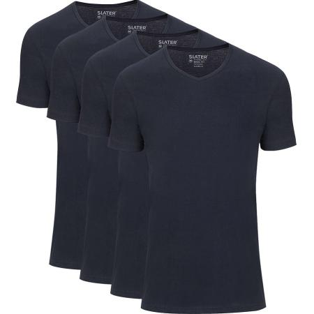 Slater 4-pack Basic Fit T-shirt V-hals Navy