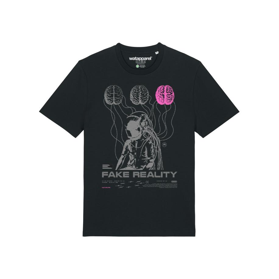 Watapparel Watapparel Shirt Fake Reality grijs / pink / zwart -