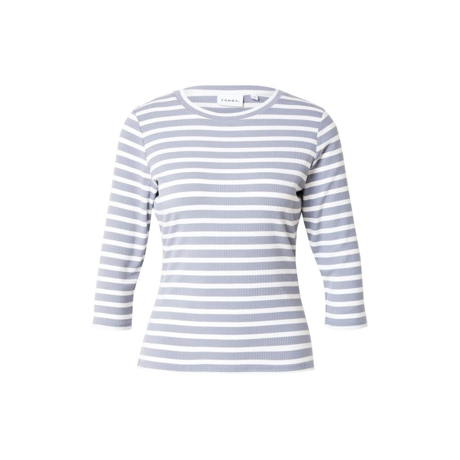 Comma COMMA Shirt grijs / wit -