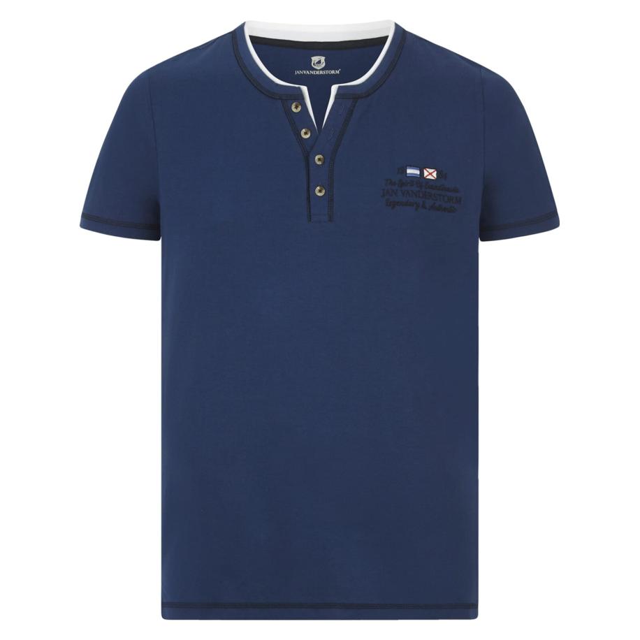 jan vanderstorm Jan Vanderstorm Shirt Haftor navy / zwart / wit -