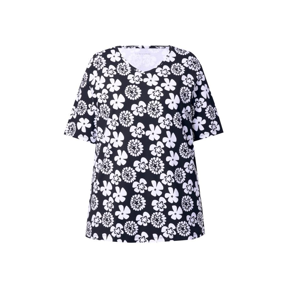 Ulla Popken Ulla Popken Shirt zwart / wit -