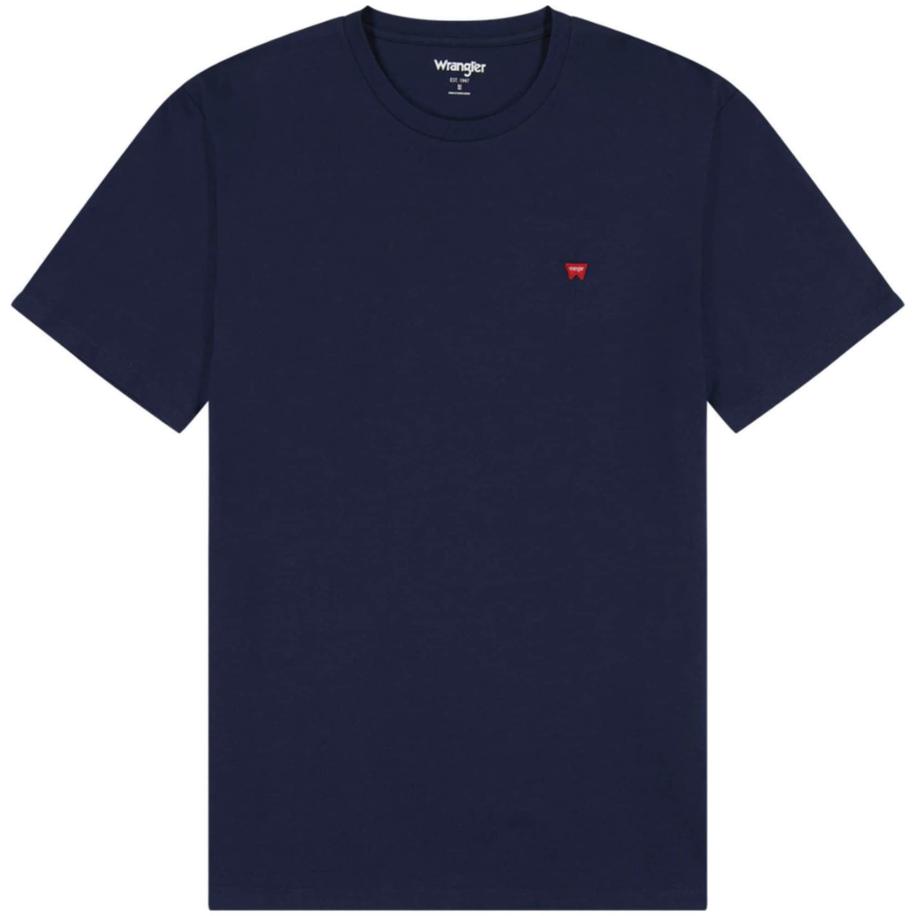 Wrangler WRANGLER Shirt SIGN OFF TEE navy / rood / wit -