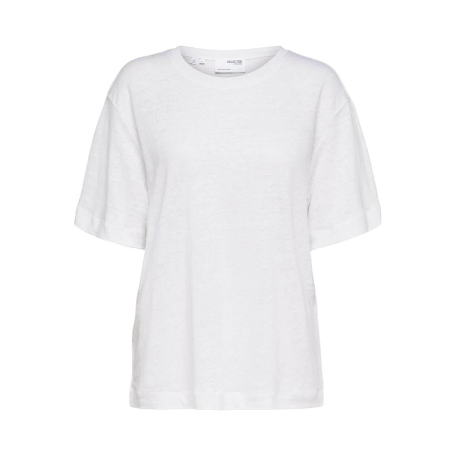 Selected SELECTED Oversized shirt Vilja wit gemêleerd -