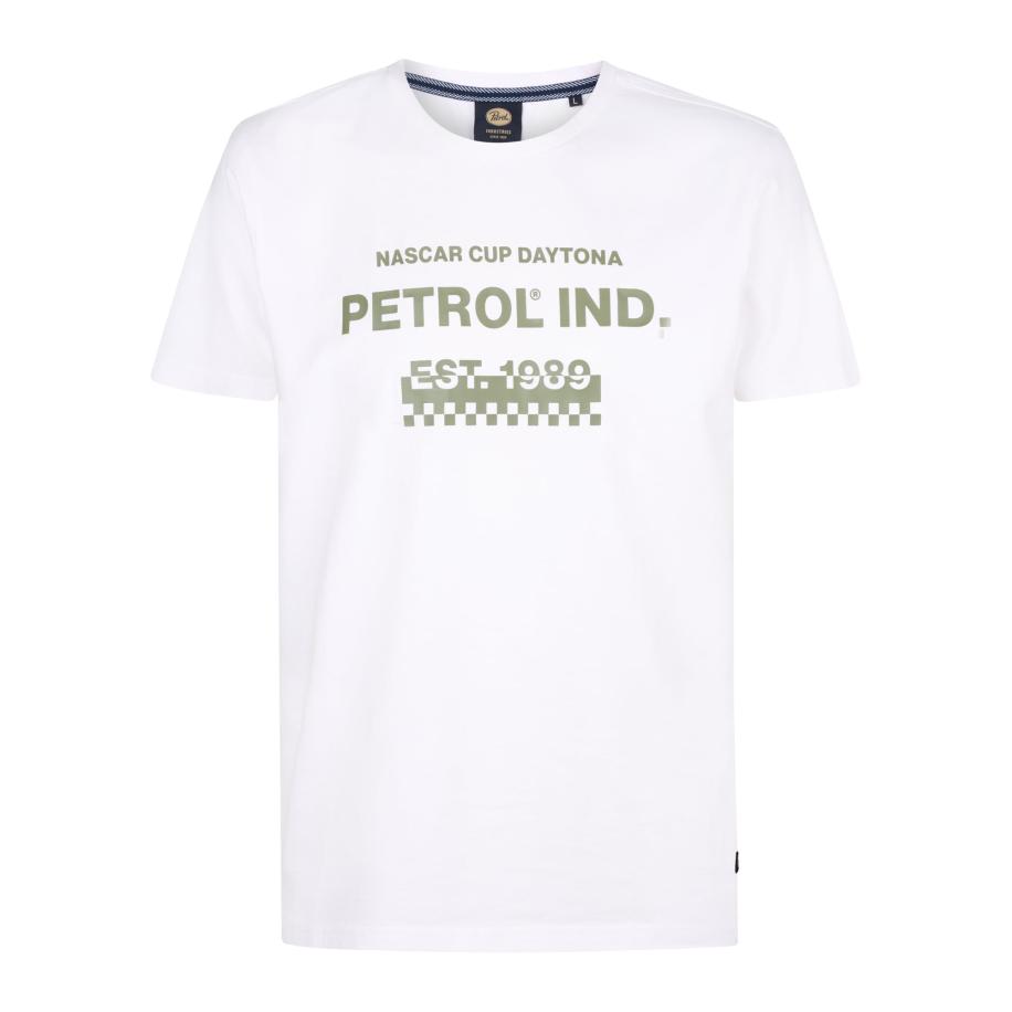 Petrol Industries Petrol Industries Shirt Horizon olijfgroen / wit -