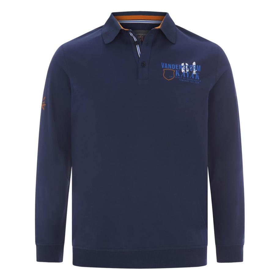 jan vanderstorm Jan Vanderstorm Shirt Raajern blauw / donkerblauw / oranje / wit -