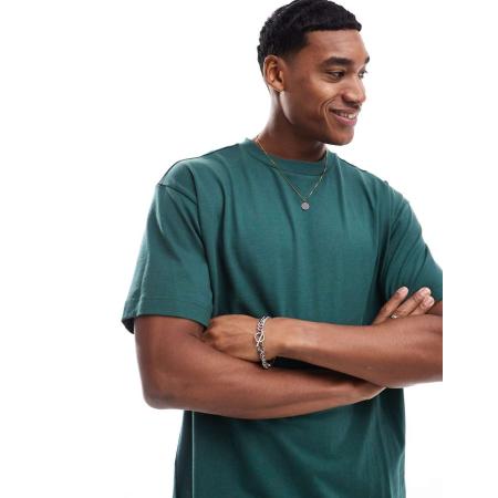 Cotton On - Boxy effen T-shirt in dennengroen