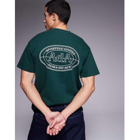 Alma de Ace - T-shirt van 240gsm zware stof met grafische print op de achterkant in groen
