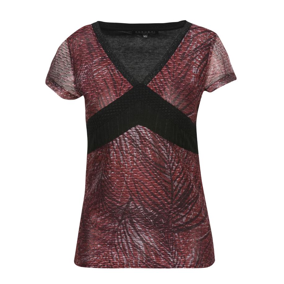 KOROSHI KOROSHI Shirt donkerrood / zwart -