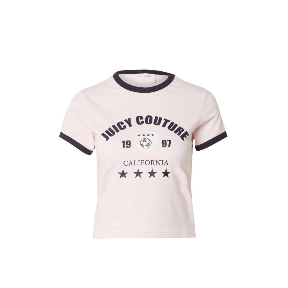 Juicy Couture Juicy Couture Shirt The Arched Football Ringer pastelroze / zwart / wit -