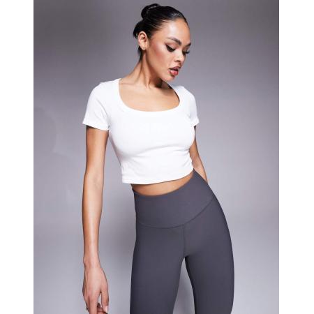 ASOS 4505 Active Naadloos T-shirt met korte mouwen in wit