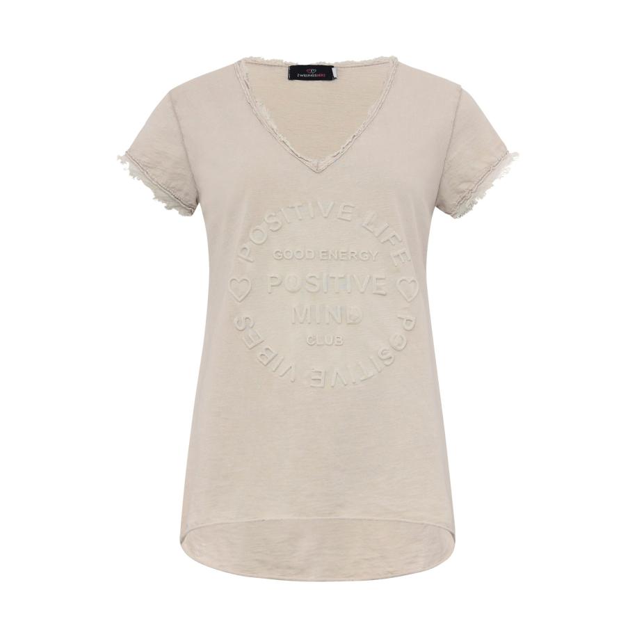 zwillingsherz Zwillingsherz Shirt Positive Mind beige -