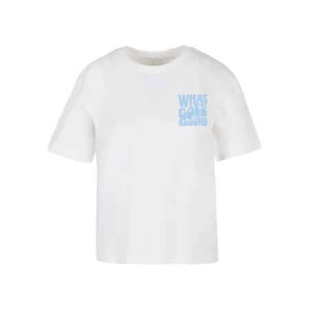Miss Tee Shirt Karma Comes Back duifblauw / wit
