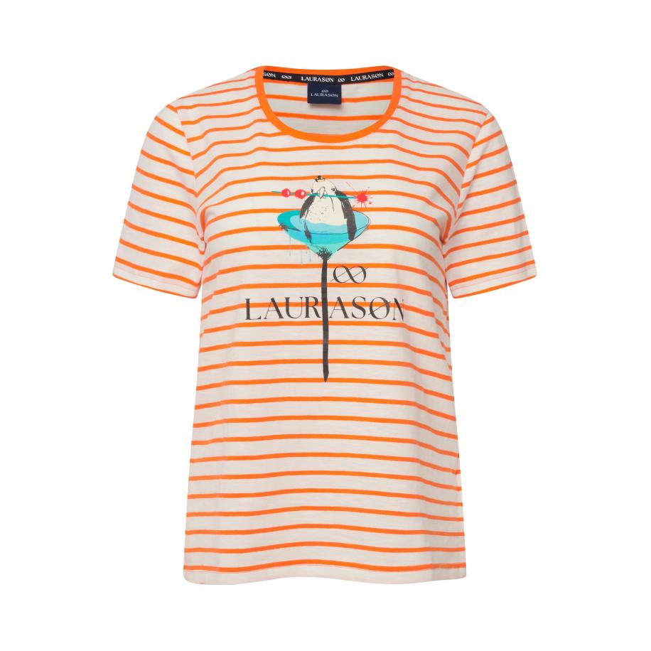LAURASØN LAURASØN Shirt crème / turquoise / oranje / lichtoranje / rood -