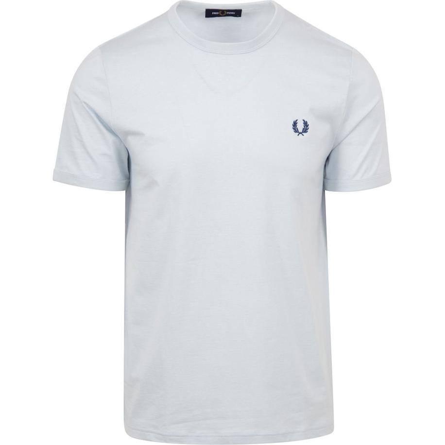 Fred Perry Ringer T-Shirt Lichtblauw Blauw