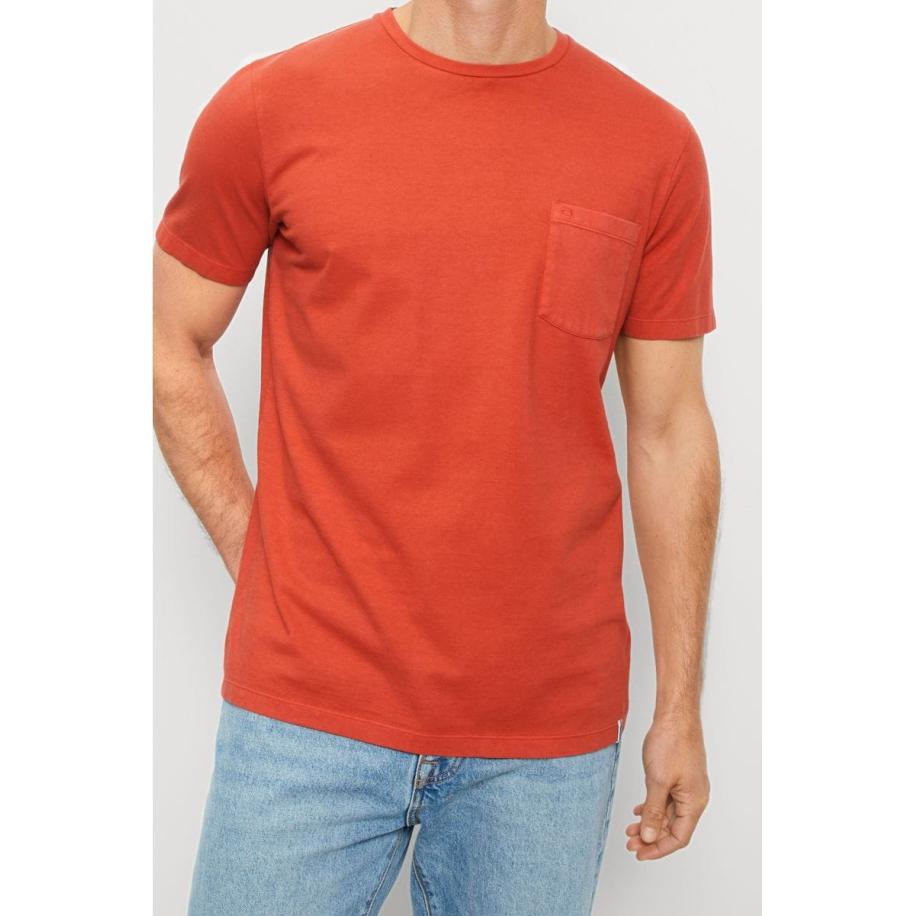 OLYMP Casual T-Shirt ronde hals roest, Effen Bruin