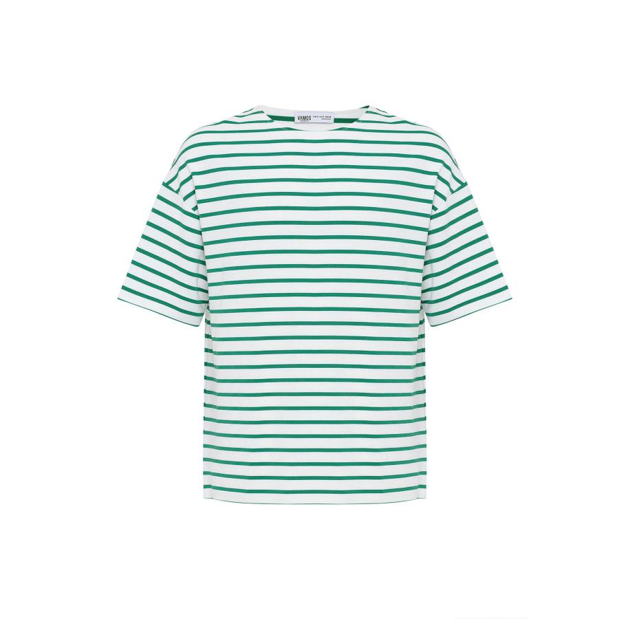 VAMOS CLO Shirt groen / wit Groen