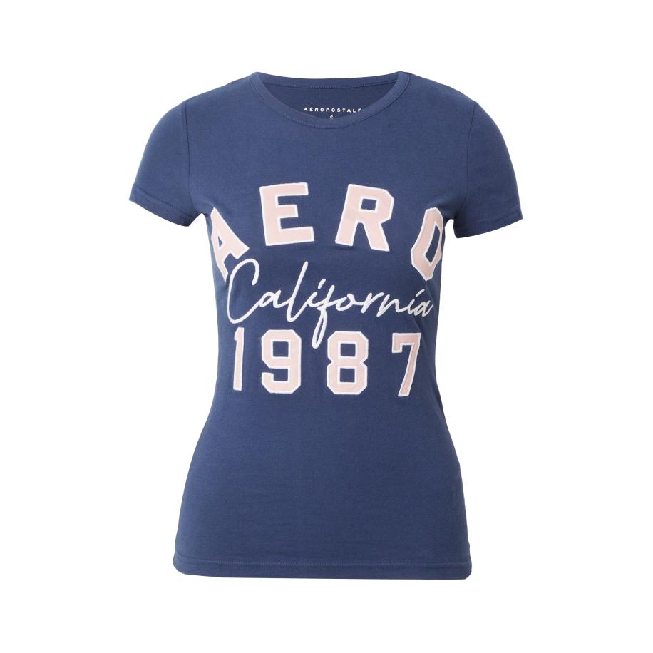 Aeropostale AÉROPOSTALE Shirt CALIFORNIA 1987 navy / rosa / wit -