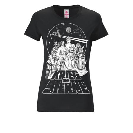 LOGOSHIRT Shirt Krieg der Sterne - Star Wars zwart / wit